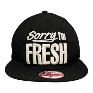 New Era Sorry I'm Fresh Hat Cap Snap Back One Size Black 9FIFTY Quote Mens